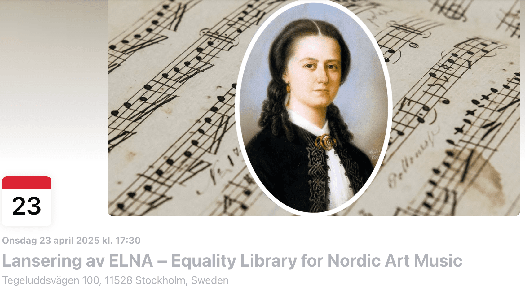Female composer in front of sheet music.